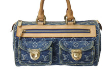 Load image into Gallery viewer, 極美品 LOUIS VUITTON ルイヴィトン ネオスピーディ ハンドバッグ M95019 モノグラム デニム インディゴブルー ゴールド金具 中古 4b000998