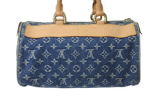 Load image into Gallery viewer, 極美品 LOUIS VUITTON ルイヴィトン ネオスピーディ ハンドバッグ M95019 モノグラム デニム インディゴブルー ゴールド金具 中古 4b000998