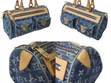 Load image into Gallery viewer, 極美品 LOUIS VUITTON ルイヴィトン ネオスピーディ ハンドバッグ M95019 モノグラム デニム インディゴブルー ゴールド金具 中古 4b000998