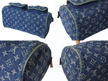 Load image into Gallery viewer, 極美品 LOUIS VUITTON ルイヴィトン ネオスピーディ ハンドバッグ M95019 モノグラム デニム インディゴブルー ゴールド金具 中古 4b000998