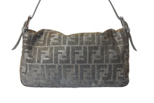 画像をギャラリービューアに読み込む, 新品同様 FENDI フェンディ マンマバケット ワンショルダーバッグ 8BR600 ズッカ柄 ラインストーン ラメ シルバー ゴールド 中古 4b001002