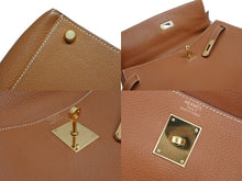 画像をギャラリービューアに読み込む, 極美品 HERMES エルメス ケリー32 外縫い ゴールド □H刻印 ゴールド金具 トリヨンクレマンス ハンドバッグ 2WAY 中古 4b010171