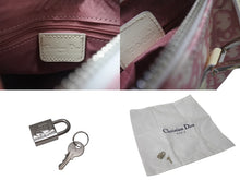 Load image into Gallery viewer, CHRISTIAN DIOR クリスチャンディオール トロッター ハンドバッグ ミニボストンバッグ BO D 0014 ホワイト ピンク 美品 中古 4b001026