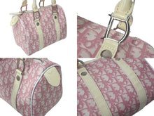 Load image into Gallery viewer, CHRISTIAN DIOR クリスチャンディオール トロッター ハンドバッグ ミニボストンバッグ BO D 0014 ホワイト ピンク 美品 中古 4b001026