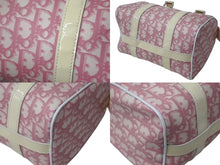 Load image into Gallery viewer, CHRISTIAN DIOR クリスチャンディオール トロッター ハンドバッグ ミニボストンバッグ BO D 0014 ホワイト ピンク 美品 中古 4b001026