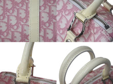 Load image into Gallery viewer, CHRISTIAN DIOR クリスチャンディオール トロッター ハンドバッグ ミニボストンバッグ BO D 0014 ホワイト ピンク 美品 中古 4b001026