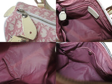 Load image into Gallery viewer, CHRISTIAN DIOR クリスチャンディオール トロッター ハンドバッグ ミニボストンバッグ BO D 0014 ホワイト ピンク 美品 中古 4b001026