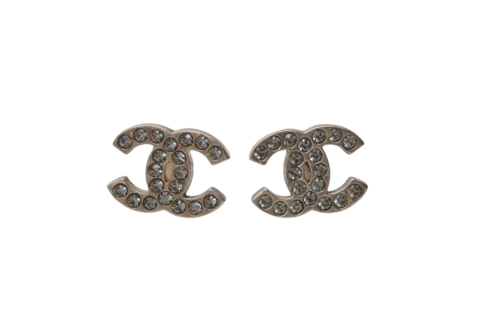 CHANEL シャネル ココマーク ピアス 重量約2.6g 06A刻印 メタル ラインストーン GP ゴールド クリア 両耳用 美品 中古 4b001042