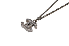 Load image into Gallery viewer, 極美品 CHANEL シャネル ココマーク ネックレス アクセサリー メタル スクエアラインストーン シルバー 重量5.7g 中古 4b001052
