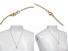 Load image into Gallery viewer, 極美品 CHANEL シャネル ココマークネックレス 03A刻印 重量5.2g ゴールド メタル ラインストーン 中古 4b001053