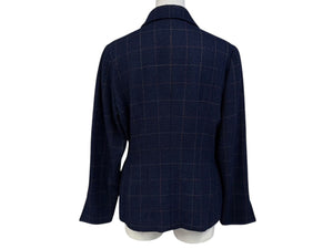 CHRISTIAN DIOR SPORTS クリスチャン ディオール スポーツ チェック柄 ウールジャケット サイズM ネイビー 美品 中古 010605