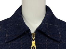 画像をギャラリービューアに読み込む, CHRISTIAN DIOR SPORTS クリスチャン ディオール スポーツ チェック柄 ウールジャケット サイズM ネイビー 美品 中古 010605