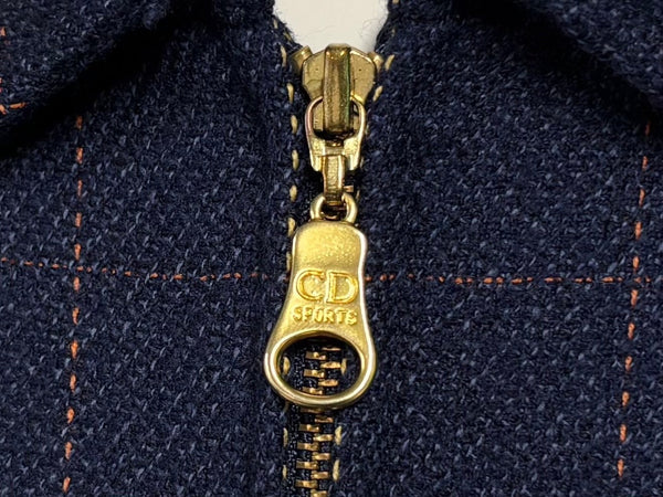 CHRISTIAN DIOR SPORTS クリスチャン ディオール スポーツ チェック柄 ウールジャケット サイズM ネイビー 美品 中古 010605