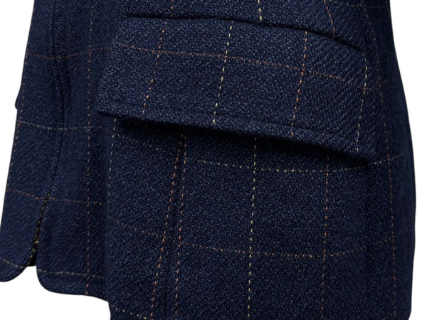 CHRISTIAN DIOR SPORTS クリスチャン ディオール スポーツ チェック柄 ウールジャケット サイズM ネイビー 美品 中古 010605