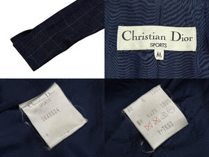 CHRISTIAN DIOR SPORTS クリスチャン ディオール スポーツ チェック柄 ウールジャケット サイズM ネイビー 美品 中古 010605
