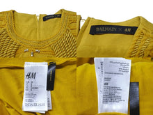 画像をギャラリービューアに読み込む, BALMAIN x H&amp;M バルマン x H&amp;M ノースリーブカットソー マスタード ビスコース エラスタン サイズ38 美品 中古 4b001070