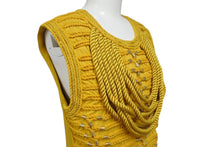 画像をギャラリービューアに読み込む, BALMAIN x H&amp;M バルマン x H&amp;M ノースリーブカットソー マスタード ビスコース エラスタン サイズ38 美品 中古 4b001070