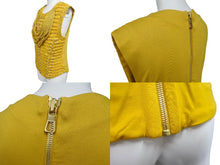 画像をギャラリービューアに読み込む, BALMAIN x H&amp;M バルマン x H&amp;M ノースリーブカットソー マスタード ビスコース エラスタン サイズ38 美品 中古 4b001070