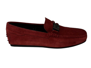 極美品 TOD'S × FERRARI トッズ × フェラーリ ゴンミーニ XRMOLROY890RE0 ドライビングシューズ スエード ローファー サイズ6 中古 4b010725
