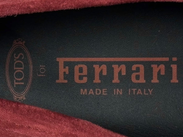 極美品 TOD'S × FERRARI トッズ × フェラーリ ゴンミーニ XRMOLROY890RE0 ドライビングシューズ スエード ローファー サイズ6 中古 4b010725