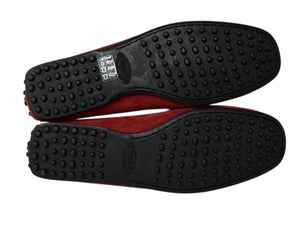 極美品 TOD'S × FERRARI トッズ × フェラーリ ゴンミーニ XRMOLROY890RE0 ドライビングシューズ スエード ローファー サイズ6 中古 4b010725