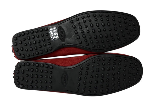 極美品 TOD'S × FERRARI トッズ × フェラーリ ゴンミーニ XRMOLROY890RE0 ドライビングシューズ スエード ローファー サイズ6 中古 4b010725