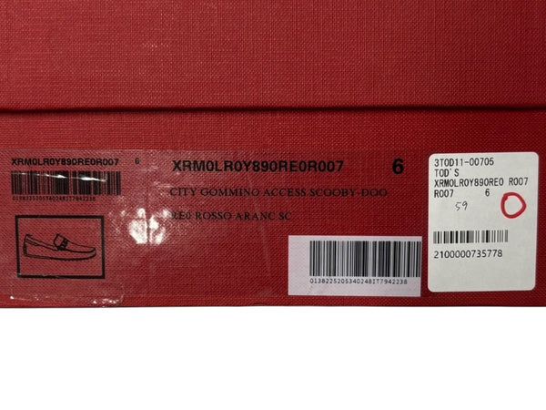 極美品 TOD'S × FERRARI トッズ × フェラーリ ゴンミーニ XRMOLROY890RE0 ドライビングシューズ スエード ローファー サイズ6 中古 4b010725