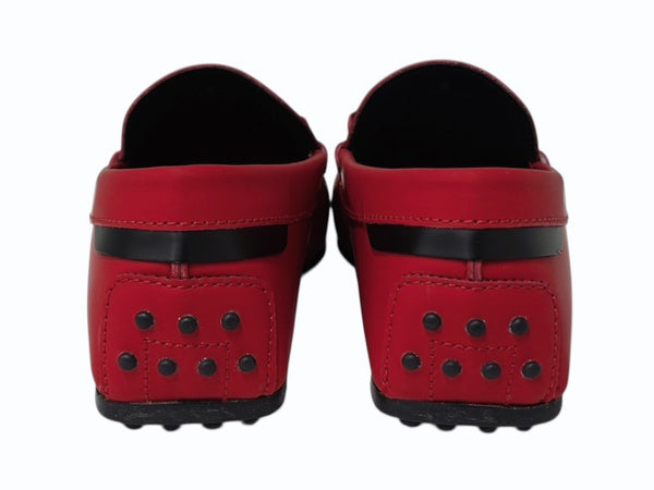 極美品 TOD'S × FERRARI トッズ × フェラーリ ゴンミーニ XRM0LR0EG50PZ60XBF ドライビングシューズ レザー ローファー サイズ6 赤 中古 4b010726