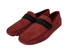 極美品 TOD'S × FERRARI トッズ × フェラーリ ゴンミーニ XRM0XB0BJ40L6V067Y ドライビングシューズ スエード ローファー サイズ5.5 中古 4b010719