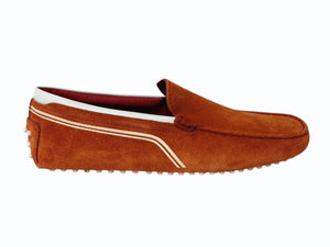 極美品 TOD'S × FERRARI トッズ × フェラーリ ゴンミーニ XRM0GW0K530RQ23404 ドライビングシューズ スエード ローファー サイズ5.5 中古 4b010722