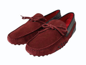 極美品 TOD'S × FERRARI トッズ × フェラーリ ゴンミーニ XRE0EO0H6007B7027N ドライビングシューズ スエード ローファー サイズ6 赤 中古 4b010720