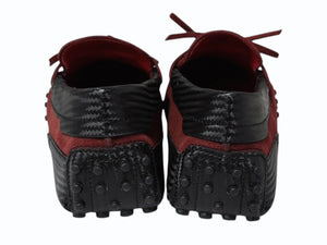 極美品 TOD'S × FERRARI トッズ × フェラーリ ゴンミーニ XRE0EO0H6007B7027N ドライビングシューズ スエード ローファー サイズ6 赤 中古 4b010720