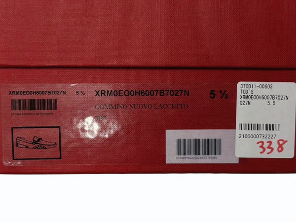 極美品 TOD'S × FERRARI トッズ × フェラーリ ゴンミーニ XRE0EO0H6007B7027N ドライビングシューズ スエード ローファー サイズ6 赤 中古 4b010720