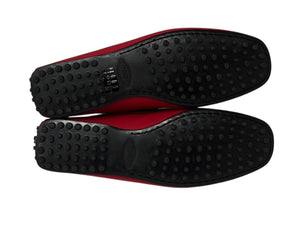 極美品 TOD'S × FERRARI トッズ × フェラーリ ゴンミーニ XRM0LR0EG50PZ60XBF ドライビングシューズ レザー ローファー サイズ6 赤 中古 4b010726