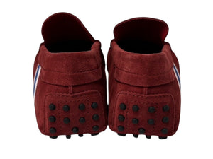 極美品 TOD'S × FERRARI トッズ × フェラーリ ゴンミーニ XRM0GW0X740RE0R007 ドライビングシューズ スエード ローファー サイズ6 赤 中古 4b010723
