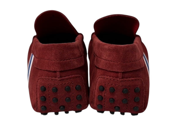 極美品 TOD'S × FERRARI トッズ × フェラーリ ゴンミーニ XRM0GW0X740RE0R007 ドライビングシューズ スエード ローファー サイズ6 赤 中古 4b010723