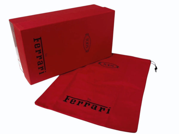 極美品 TOD'S × FERRARI トッズ × フェラーリ ゴンミーニ XRM0LR0EG50PZ60XBF ドライビングシューズ レザー ローファー サイズ6 赤 中古 4b010726