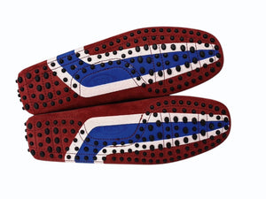 極美品 TOD'S × FERRARI トッズ × フェラーリ ゴンミーニ XRM0GW0X740RE0R007 ドライビングシューズ スエード ローファー サイズ6 赤 中古 4b010723
