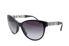 画像をギャラリービューアに読み込む, CHANEL シャネル サングラス アイウェア 5215-Q-A c.1074/S6 サイズ57□17 135 ココマーク ブラック シルバー 美品 中古 4b010736