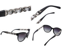 画像をギャラリービューアに読み込む, CHANEL シャネル サングラス アイウェア 5215-Q-A c.1074/S6 サイズ57□17 135 ココマーク ブラック シルバー 美品 中古 4b010736