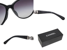 画像をギャラリービューアに読み込む, CHANEL シャネル サングラス アイウェア 5215-Q-A c.1074/S6 サイズ57□17 135 ココマーク ブラック シルバー 美品 中古 4b010736