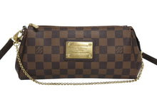 画像をギャラリービューアに読み込む, LOUIS VUITTON ルイヴィトン エヴァ ショルダーバッグ N55213 ダミエ エベヌ ブラウン ゴールド金具 美品 中古 4b010740