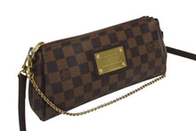 画像をギャラリービューアに読み込む, LOUIS VUITTON ルイヴィトン エヴァ ショルダーバッグ N55213 ダミエ エベヌ ブラウン ゴールド金具 美品 中古 4b010740