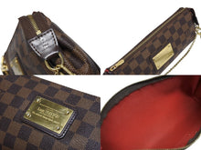 画像をギャラリービューアに読み込む, LOUIS VUITTON ルイヴィトン エヴァ ショルダーバッグ N55213 ダミエ エベヌ ブラウン ゴールド金具 美品 中古 4b010740