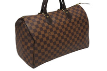 画像をギャラリービューアに読み込む, 極美品 LOUIS VUITTON ルイヴィトン スピーディ35 ダミエ アズール ハンドバッグ N41523 ブラウン ベージュ 中古 4b009812