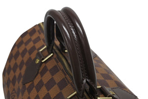 極美品 LOUIS VUITTON ルイヴィトン スピーディ35 ダミエ アズール ハンドバッグ N41523 ブラウン ベージュ 中古 4b009812