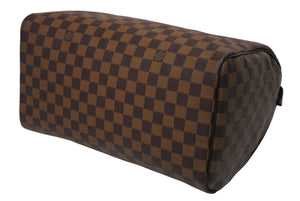 極美品 LOUIS VUITTON ルイヴィトン スピーディ35 ダミエ アズール ハンドバッグ N41523 ブラウン ベージュ 中古 4b009812