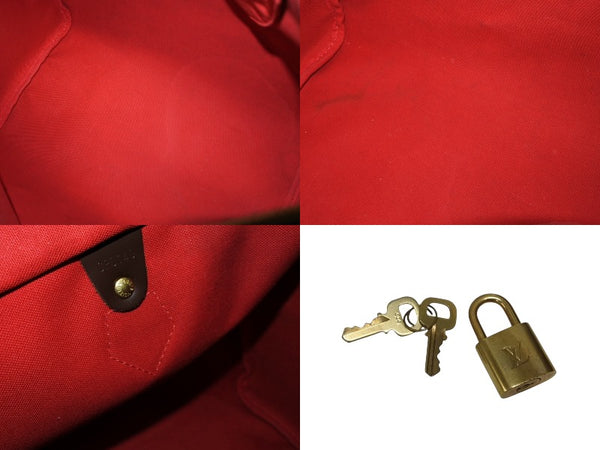 極美品 LOUIS VUITTON ルイヴィトン スピーディ35 ダミエ アズール ハンドバッグ N41523 ブラウン ベージュ 中古 4b009812
