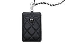 画像をギャラリービューアに読み込む, 極美品 CHANEL シャネル チェーンネックストラップ カードケース 31番台 ココマーク ラムスキン キルティング ブラック 中古 4b010742