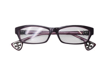 画像をギャラリービューアに読み込む, CHROME HEARTS クロムハーツ D.SANCHEZ メガネ アイウェア CHクロス プラスチック シルバー925 パープル シルバー金具 美品 中古 4b001076